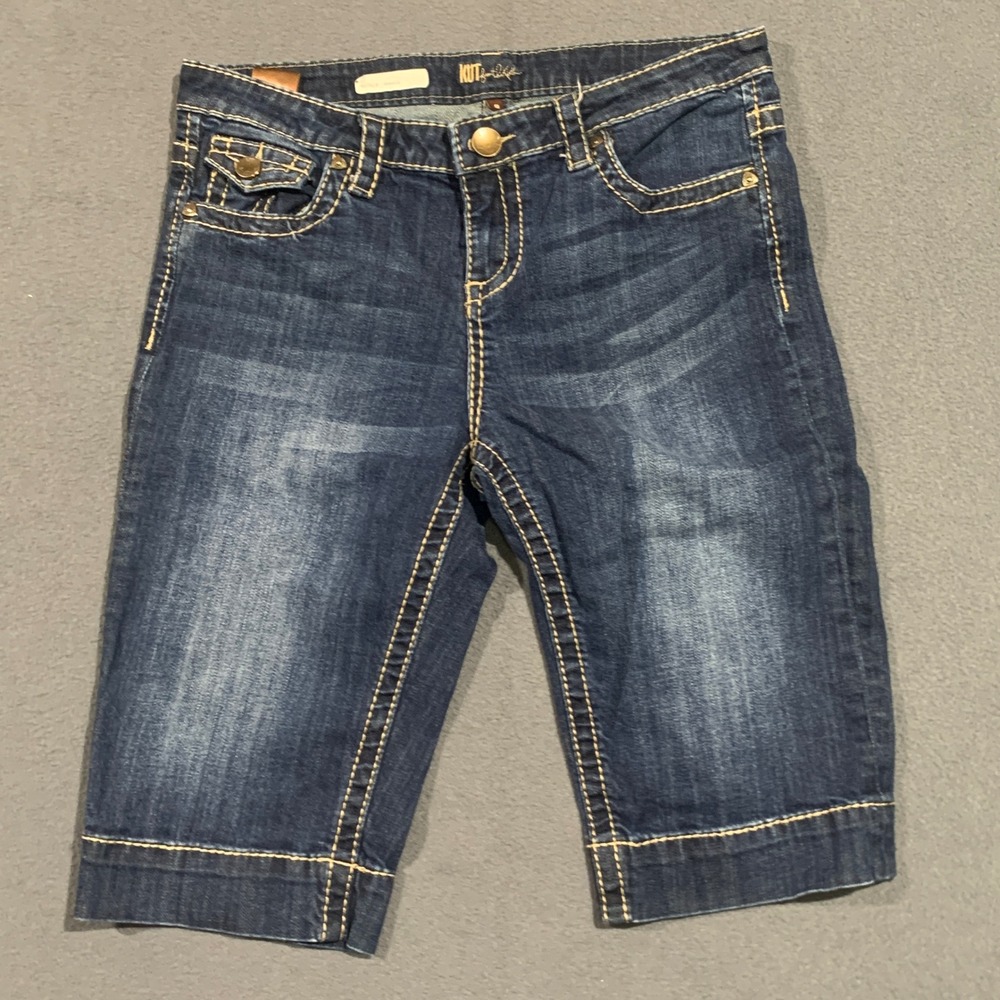 KUT from the Kloth Natalie Bermuda Denim Shorts Women's‎ Size 8 Dark Wash